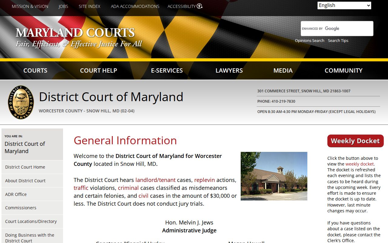 Worcester County bench warrants: District Court in Snow Hill court details and access information