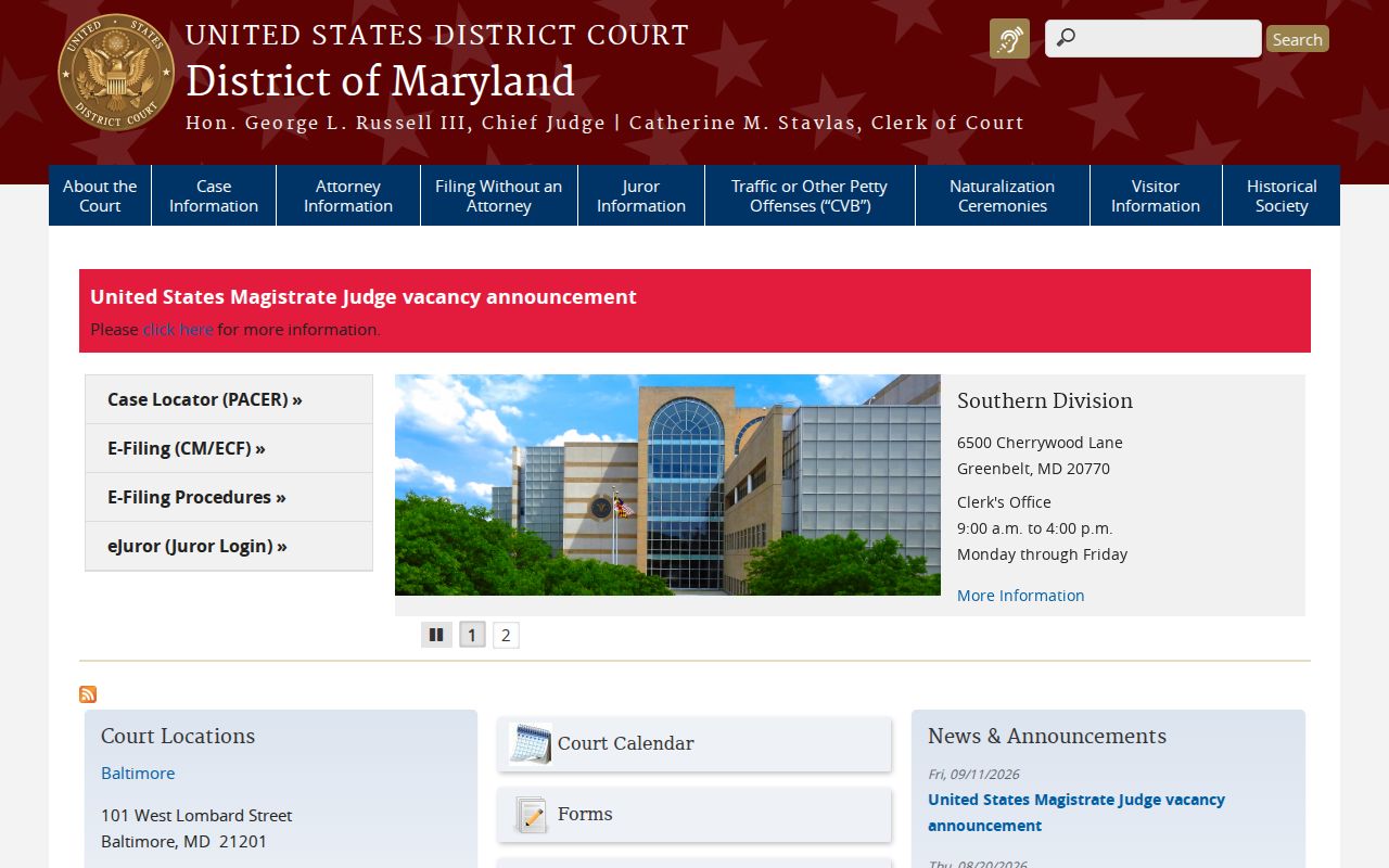 Snow Hill warrant records: federal court system context for cases that leave Worcester County